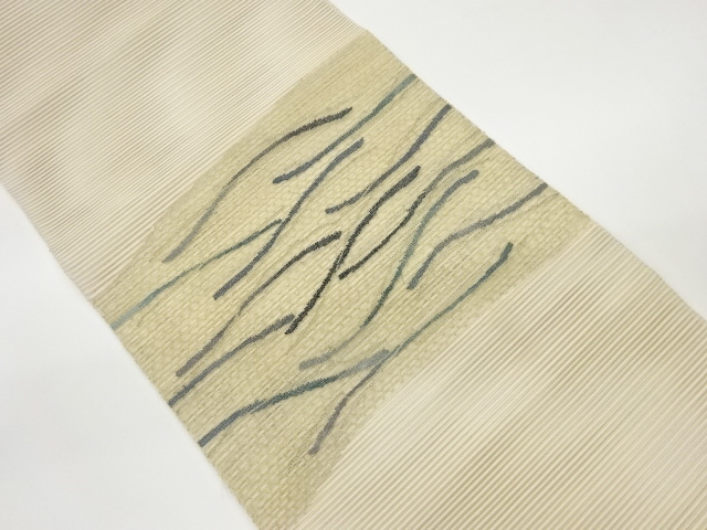 絽綴れすくい織抽象模様織出し名古屋帯